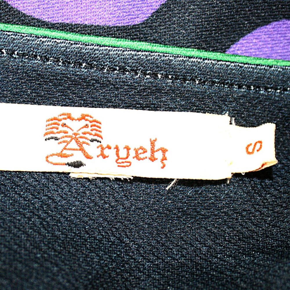 ARYEH Dress Shift Colorful Stretch Greek Key Swirl Mirror Image Purple Small - Picture 7 of 16